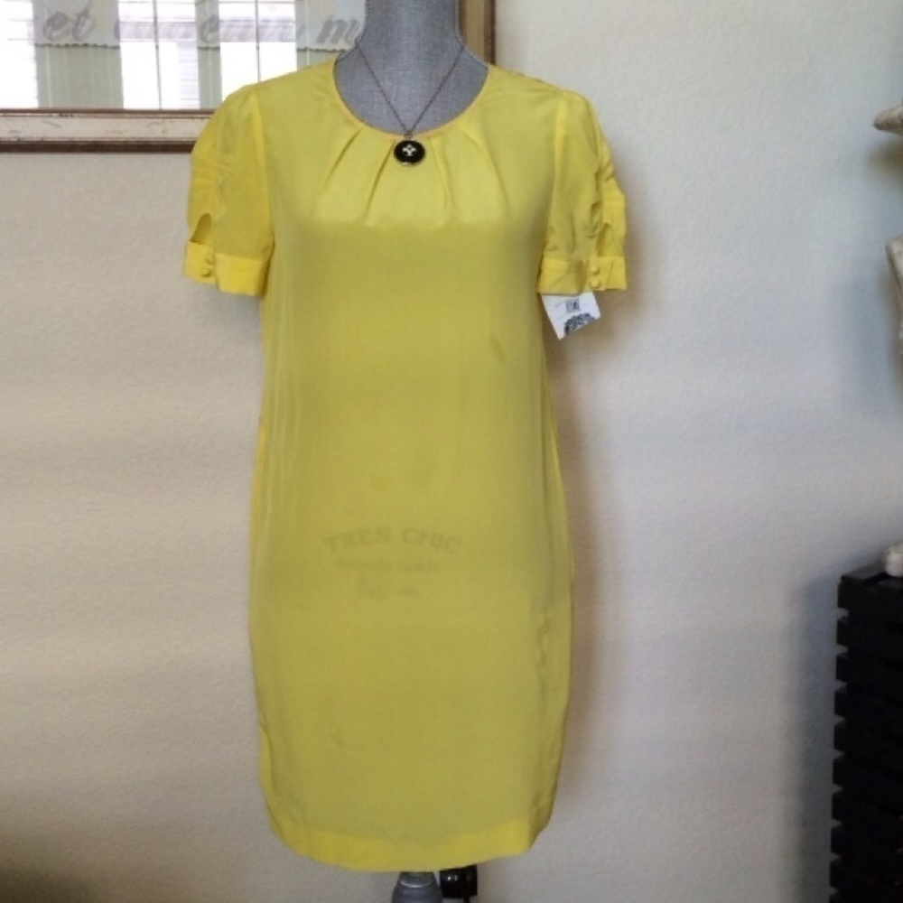 New - Yellow silk dress